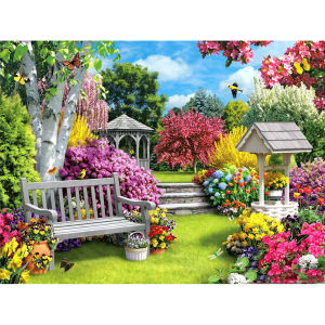5D DIY diamond painting garden landscape round diamond full paste cross stitch embroidery kit
