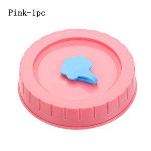 MARBLEX 1/4Pcs Kitchen and Dining Cute Food Storage Canning Lids Mason Jar Lids With Straw Hole Jar Caps