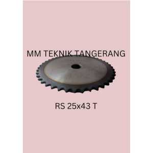Sprocket RS 25 x 43 T Gear Rantai Single Gir gigi Z 43T RS25 -1 25Z43 25X43T 25-1 tipe B RS-25x43T