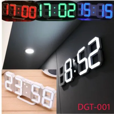 Jam Meja LED Digital Jam Dinding Angka Modern Minimalis 3D