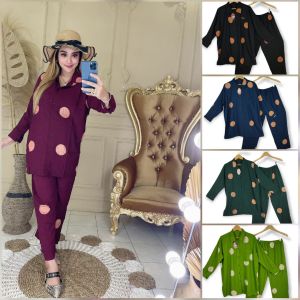 POLKADOT SET DAILY JUMBO - Setelan Baju Dan Celana Wanita Kekinian Jumbo LD 120 One set Rayon Terbaru - Jambol Joyo