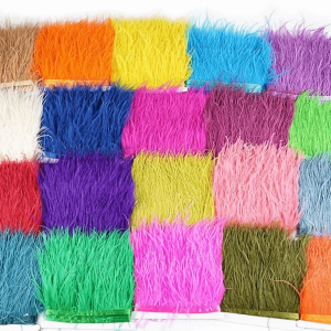 GTRBFDS 1 Meter Ribbon Tassel Natural Ostrich Feathers 8-10cm Wide Sewing Decoration Feather Trim Fringe Handmade Apparel Fabric Feather Plumes Ribbon Selvage Wedding Party Decoration