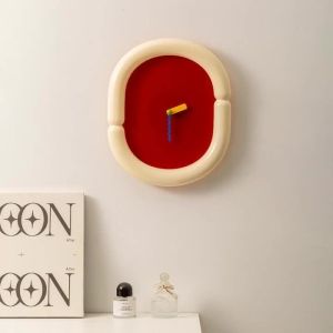 FFBH Elliptical Wall Clock Living Room Decor Creative Aesthetic Wall Clocks Modern Minimalist Elegant Silent Clocks Home Ornament 2Z5B1