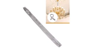 Fabric Cord Cover 5cm Width 60cm Length Dustproof Chain Cover with Zipper for Cable (Grey)