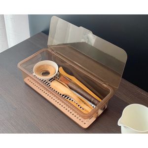 Hộp Đựng Đũa Thìa Sợi Tre Cao Cấp Có Nắp Đậy ANHOME Hộp Đựng Đũa Thìa Nhựa ChopStick Đa Năng Hiện Đại