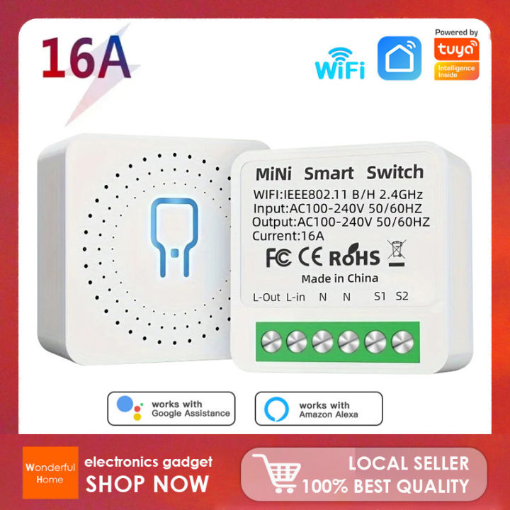 Mini Wifi Smart Switch Way Control Tuya 16A Light Switches Alexa Yandex  Alice Smart Google Home APP Voice Control Lazada PH
