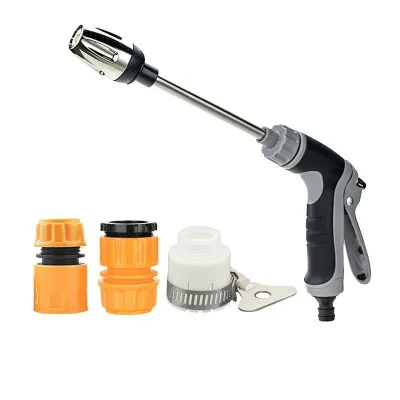 Súng Xịt Nước Áp Lực Cao - Vòi Phun Kim Loại Điều Chỉnh Chống Trượt Dùng Rửa Xe & Tưới Vườn