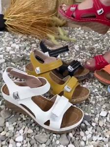 [Free Shipping] 2026 New Womens Shoes Womens Sandals with Velcro Wedge Heel Sizes 40-43 In Stock