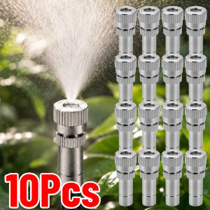 10PCS Low‑Pressure Misting Nozzle Quick‑Connect Detachable Anti‑Clog Mist Sprayer for Greenhouse Garden Patio Cooling Dust Reduction