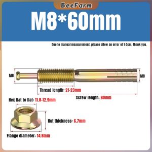 BeeFarm M8*60/80/100mm Strike Anchor Concrete Anchor Expansion Bolt Hammer Strike Pin 1PC
