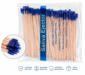 Saliva Ejector 100 pcs per pack Latex-free Non-toxic Disposable Single Use For Dental Application Only 100pcs per bag