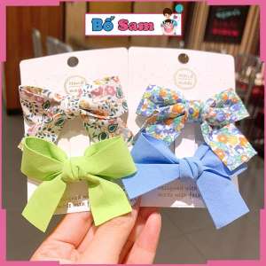 Set 2 kẹp tóc nơ hình bướm nhiều mẫu xinh xắn phong cách Hàn Quốc Shop Bố Sam