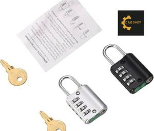 CAG SHOP 1pcs Combination Lock 4 Digit Security Padlock with Key Weatherproof Design Combo Lock for School Sports or Gym