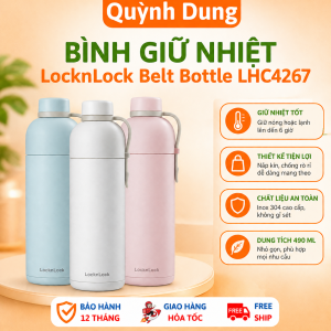 Bình Giữ Nhiệt LocknLock Belt Bottle LHC4267 - 490ml Chất Liệu Cao Cấp Giữ Nhiệt Liên Tục Ổn Định