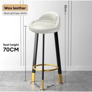 THEATT Nordic Bar Chair Bar Stool Backrest Bar Chair Round With Padded Backrest High Stool Cafe Chair