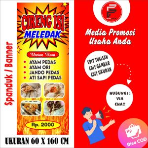 Banner Cireng Isi / Spanduk Cireng Isi / Banner Ukuran 60 x 160 cm
