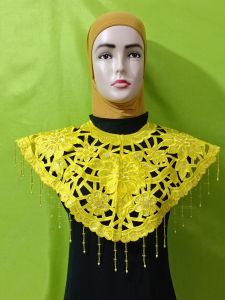Asesoris renda bordir kace motip mawarbisa d aplikasikan dengan baju pengantin atau untuk acara adat