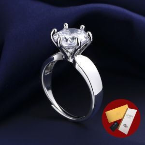 Diamcity (Free Gra Certificate) Cincin Berlian Mozzarella Flash Mewah 5 Karat Dengan Bukaan Yang Dapat Disesuaikan