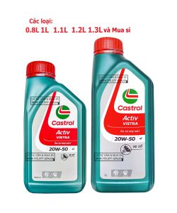 Dầu nhớt xe số Castrol Vistra 20w50 Thế hệ mới 0.8L  1L  1.1L  1.2L 1.3L và Giá sỉ nhiều chai