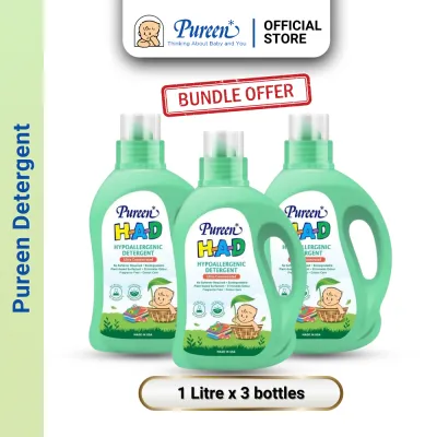PUREEN HYPO-ALLERGENIC DETERGENT 1000ML (H-A-D) X 3 BOTTLES