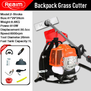 REAIM Gasoline Grass cutter 4-STROKE Portable Backpack Style Lawn Mower Professional Weeding Garden Tool