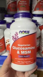 Now Vegetarian Glucosamine & MSM – Hỗ trợ duy trì vận động khớp linh hoạt Xương khớp khỏe ✔ Hỗ trợ vận động linh hoạt giảm cứng khớp khi ngồi lâu / vận động nhiều  ✔ Bổ sung Glucosamine nguồn gốc thực vật (GMO-free thân thiện người ăn chay)
