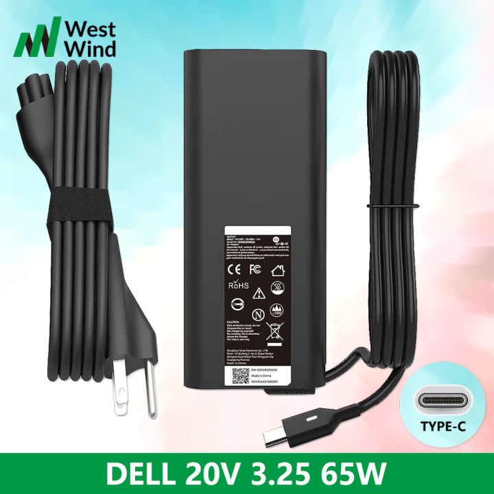 Dell 65W Type C USB-C Laptop Adapter Charger for Latitude 3400 3500 5300  5400 5500 7200 7300 7400 in LA65NM170 0M1WCF 02YK0F HA65NM170