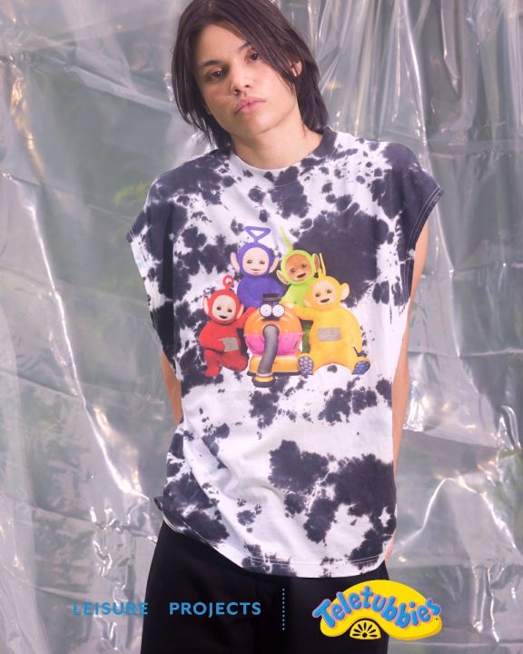 (Leisure Projects) x Teletubbies "Tie-dye" oversize fit sleeveless t ...