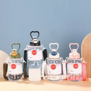 Botol Minum Jumbo Botol Minum Bening Kapasitas 880ML Include Tali Panjang