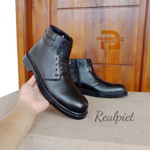 Sepatu Pria Formal PDH Tali Mati Hitam Dop Dinas Kantoran Polisi Security ASN