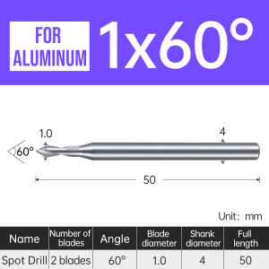 XJL Fixed point center spot drill 90 degree tungsten steel chamfering milling cutter unilateral 45° knife coating carbide end mill aluminum cnc tool