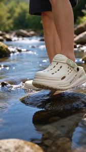 AU Giày dép nam sản xuất tại nhà máy phù hợp đi ngoài trời vào mùa hè giày sandal thể thao đi biển dép nam đa năng có phần mũi kín dép có đế dày.
