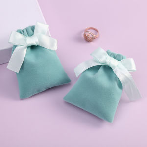 XINSU38 Wedding Earring Storage Bandage Drawstring Bow Velvet Pouch Gift Packaging Jewelry Bags Packaging Bags