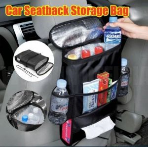 1pcs Car pocket storage bag Auto Car Seat Back Organizer with Cooler Bag (BLACK)