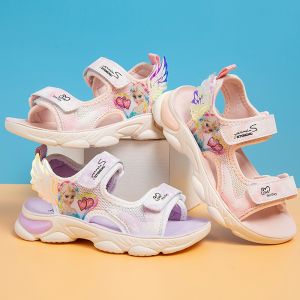 Dép Quai Hậu Bé Gái Hình Công Chúa Elsa Cánh Thiên Thần Xăng Đan Bé Gái Siêu Mềm [sz 26-37]