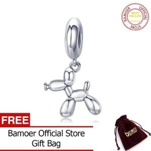 BAMOER Mặt Dây Chuyền Hình Con Chó Bóng Bay Bằng Bạc Ý 925 Thật Hạt Charm Hình Động Vật Phù Hợp Với Vòng Tay & Vòng Cổ Hạt Charm Trang Sức Bạc SCC981 Tháng 12