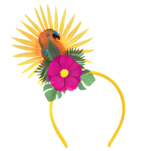 Illuminated Parrots Flower Hair Hoop Outdoor Safe Headpiece Halloween Hair Hoop for Music Festivals
