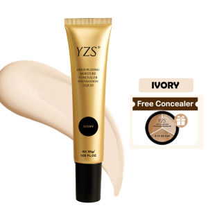 YZS Liquid Foundation Full Coverage 30g Tahan Lama Melembapkan dan Cerahkan Kulit + Free Tricolor Concealer