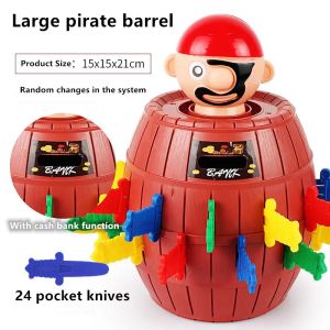 Fidget Toys Pirate Barrel Toy Super Big Size Running Man Pop Up Pirate Lord Barrel Roulette Game Toys For Kids Super Big Size Party Game Boy Girl Toy Interesting Party Game Toy