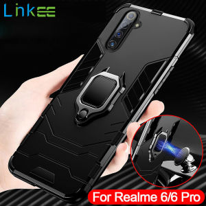 For Realme 6 7 8 Pro X7 Phone Case Silicone TPU and Hard PC Cover Stand Rotation Ring Multi Protection Casing