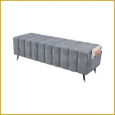 Living Mall Moon Long Bench Chair High Density with Side Storage - 8 Colours