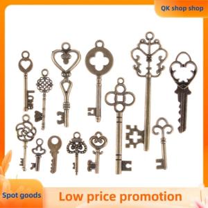 ✨QK shop✨ 13pcs Mix Jewelry Antique Vintage Old Look Skeleton Keys Tone Charms Pendants