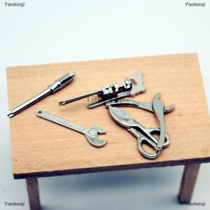 [COD] Yaokeqi 6Pcs 1:12 Dollhouse Mini Alloy Adjustable Wrench Pliers Tools Set Miniature Repair Model Scene Props Doll House Decor Toys Gift
