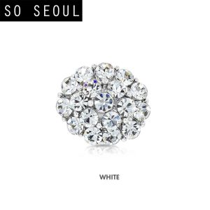 SO SEOUL Halo Oval Cut Oval Shaped Austrian Crystal Mini Baby Brooch Keronsang Pin Hijab