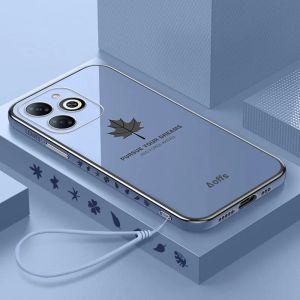 Case Infinix Smart 8 Silikon Maple Plating Motif Daun Terbaru