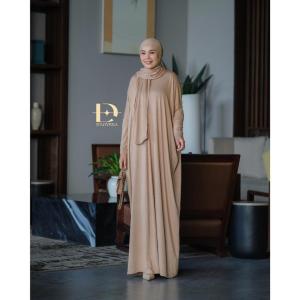 Gamis Set ARUKA Dress by DLOVERA - Umroh Batwing Bigsize Katun Adem Terbaru Realpic