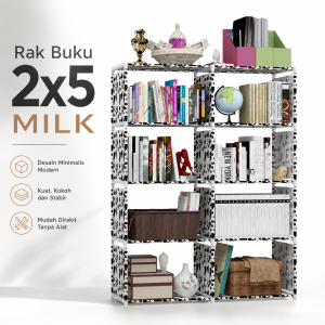 Rak Buku 2x5 10 Tingkat Rak Serbaguna Multifungsi Organizer Penyimpanan Buku Mainan Dekorasi Minimalis
