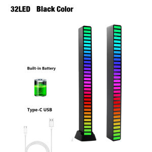 RGB Music Sound Control LED Lights Rhythm Ambient Light for Car Game Computer USB Rechargeable