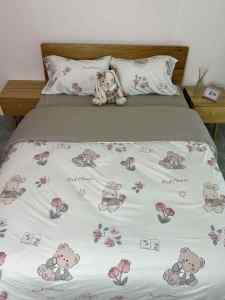 ชุดผ้าปูที่นอนครบเซ็ต 7 ชิ้น ขนาด 3.5 5 และ 6 ฟุต