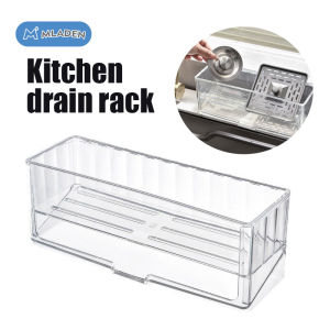 MLADEN Holder for Kitchen Sink Organizer Plastic Sink Caddy with Divider Sponge Holder Auto Drain